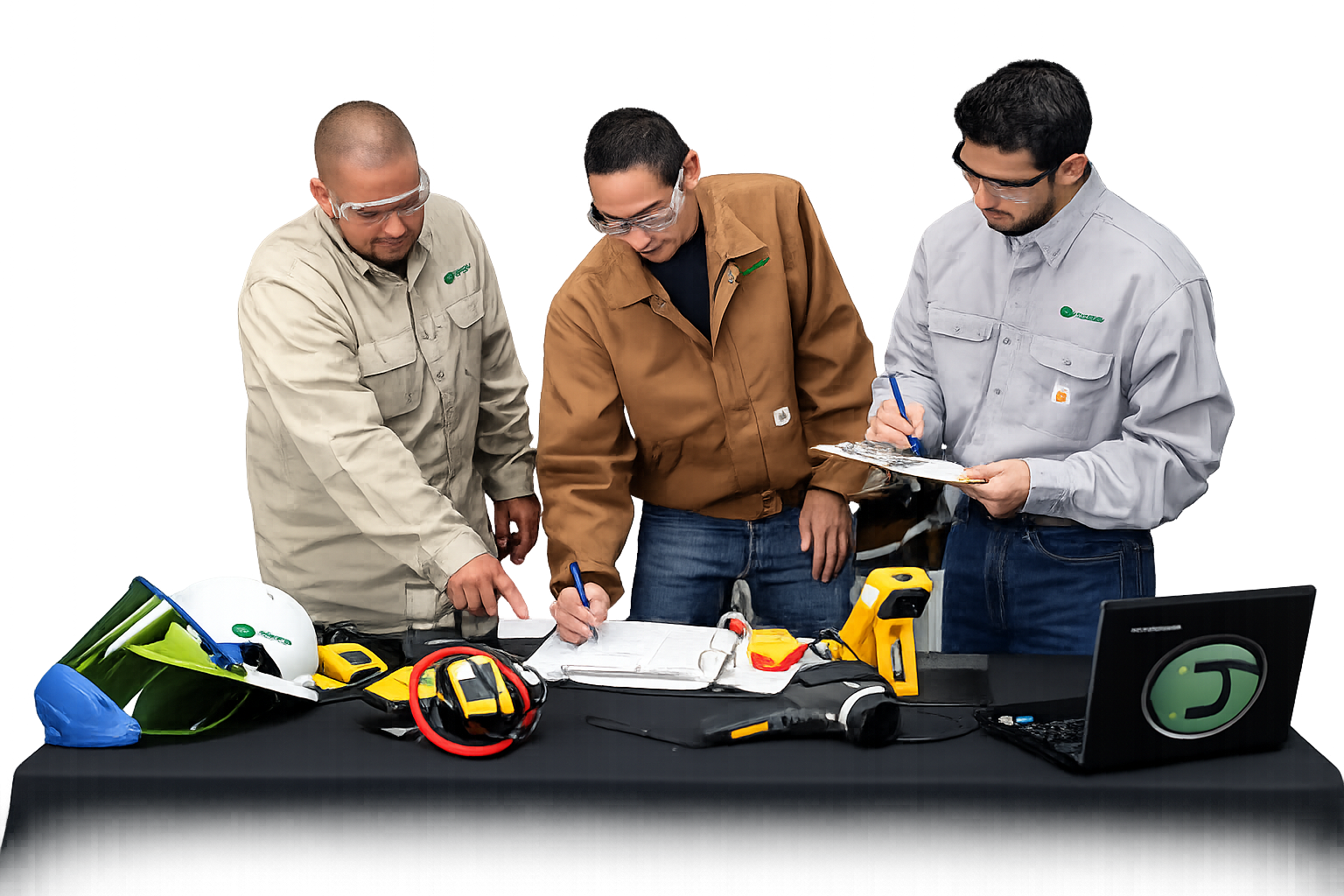 Emergency response technicians on-site